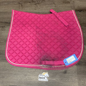 Quilted Jumper Saddle Pad, 1x piping *gc, dirt, v. stained, hair, rubbed torn binding and piping