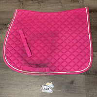 Quilted Jumper Saddle Pad, 1x piping *gc, dirt, v. stained, hair, rubbed torn binding and piping