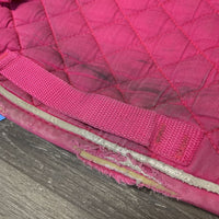 Quilted Jumper Saddle Pad, 1x piping *gc, dirt, v. stained, hair, rubbed torn binding and piping
