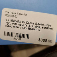 Pr Dress Boots, Zips *gc, mnr scuffs & stains, scrapes, rubs, clean, film
