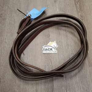 Heavy Leather Split Reins, 1 water loop *gc, missing water loop, stains, crackles, scratches, rubs