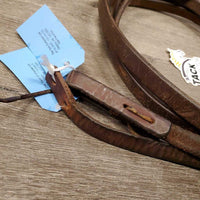 Heavy Leather Split Reins, 1 water loop *gc, missing water loop, stains, crackles, scratches, rubs
