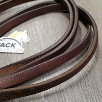 Heavy Leather Split Reins, 1 water loop *gc, missing water loop, stains, crackles, scratches, rubs
