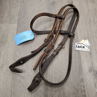 Double Stitched Double Leather Headstall *gc, mnr dirt, stains, sm scuffs, dry, rubs
