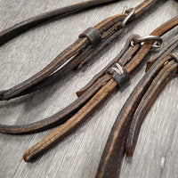 Double Stitched Double Leather Headstall *gc, mnr dirt, stains, sm scuffs, dry, rubs