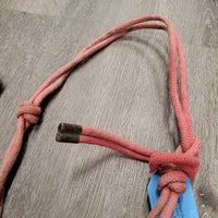 Nylon Rope Halter with Attached Lead *gc, dirt, stains, hair, rubs, snags, frayed lead
