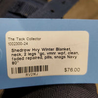 Hvy Winter Blanket, neck, 2 legs *gc, vmnr wpf, clean, faded repaired, pills, snags
