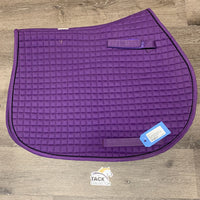 Contoured Quilt Jumper Saddle Pad *gc, mnr hair, v. pilly, threads, weak unstitched velcro, rubbed straps
