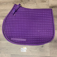 Contoured Quilt Jumper Saddle Pad *gc, mnr hair, v. pilly, threads, weak unstitched velcro, rubbed straps
