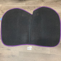 Contoured Quilt Jumper Saddle Pad *gc, mnr hair, v. pilly, threads, weak unstitched velcro, rubbed straps
