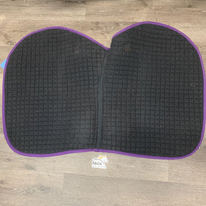 Contoured Quilt Jumper Saddle Pad *gc, mnr hair, v. pilly, threads, weak unstitched velcro, rubbed straps