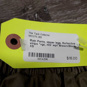 Rain Pants, zipper legs, Reflective strips *vgc, mnr wpf